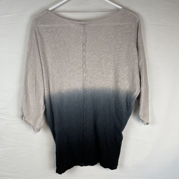 Free People Strawberry Top Women's Size XS Gray Blue Boat Neck Boho Hippie - Picture 3 of 8